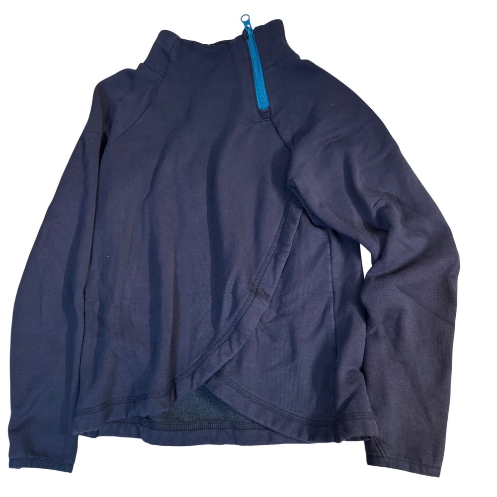 Avia Girl Navy Blue Cozy Pullover Collar Sweatshirt Long Sleeve Shirt Cross 7-8